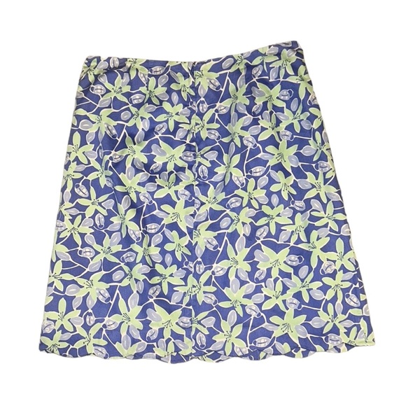 Lilly Pulitzer Vintage Purple & Green Floral Ladybug Print Scalloped Skirt - 12 - Picture 5 of 10